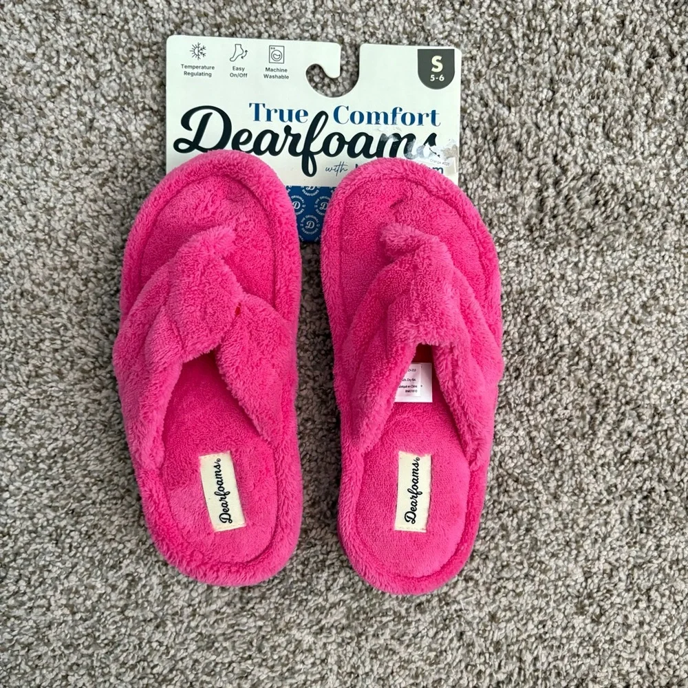 NWT, dearfoam, thong, slippers, women’s, kids, memory foam, sleep wear, 5/6 - Picture 2 of 6